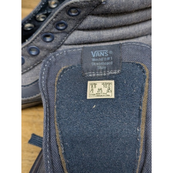 Vans Sk8-Hi Reissue Skate Sneakers Unisex 10W / 8.5M Navy Blue High Top - Picture 6 of 16